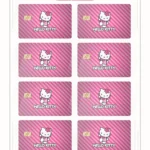 8 Adet Hello Kitty Kart Etiketi