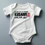 Bazen Çok İçtiğimde Kusarım Amcam Gibi Kız Body Baskılı Zıbın