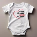 Dünya Bir Yana Amcam Bir Yana Body Baskılı Zıbın