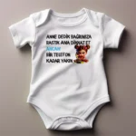 Anne Dedik Bağrımıza Bastık Ama Dikkat Et Amcam Bir Telefon Kadar Yakın Kız Baskılı Zıbın